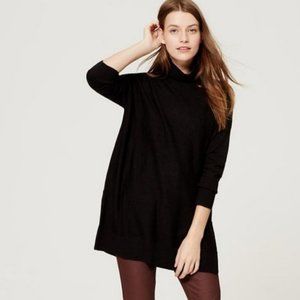 LOFT | Black Relaxed Turtleneck Tunic Sweater